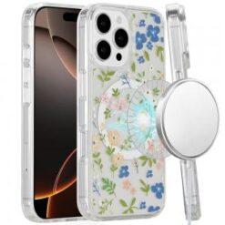 iPhone 16 Pro 6.3 inch Magnetic Space UV Design Case - MultiColor Floral