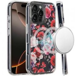 iPhone 16 Pro 6.3 inch Magnetic Space UV Design Case - Roses