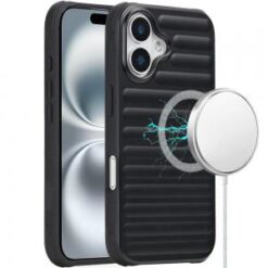 iPhone 16 6.1 inch Magnetic Chrome Case - Solid Black