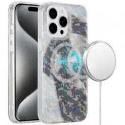 iP15 Pro Max Magnetic Double Layer IMD Design Case - Smoke Holographic