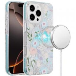 iPhone 16 Pro 6.3 inch Magnetic Double Layer IMD Design Case - Floral A