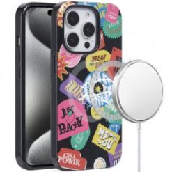 iP15 Pro Max [Magnetic Circle] Double Layer Design IMD TPU Case - Fashion Rebel