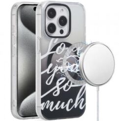 iP15 Pro Max [Magnetic Circle] Double Layer Design IMD TPU Case - Love You So Much