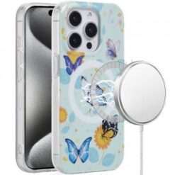 iP15 Pro Max [Magnetic Circle] Double Layer Design IMD TPU Case - Mystic Butterflies