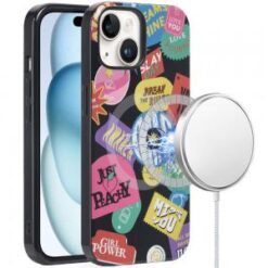 iPhone 15 [Magnetic Circle] Double Layer Design IMD TPU Case - Fashion Rebel