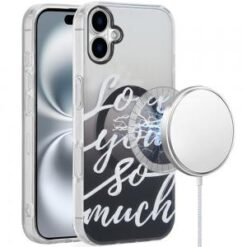 iPhone 16 6.1 inch [Magnetic Circle] Double Layer Design IMD TPU Case - Love You So Much