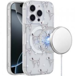 iPhone 16 Pro 6.3 inch [Magnetic Circle] Double Layer Design IMD TPU Case - Dogs