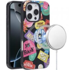 iPhone 16 Pro 6.3 inch [Magnetic Circle] Double Layer Design IMD TPU Case - Fashion Rebel