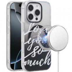 iPhone 16 Pro 6.3 inch [Magnetic Circle] Double Layer Design IMD TPU Case - Love You So Much