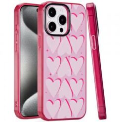 iP15 Pro Max Double Layer Design IMD TPU Case - Big Hearts