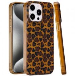 iP15 Pro Max Double Layer Design IMD TPU Case - Brown Leopard