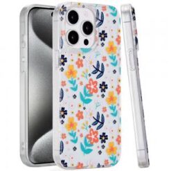 iP15 Pro Max Double Layer Design IMD TPU Case - Colorful Floral