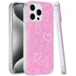 iP15 Pro Max Double Layer Design IMD TPU Case - Hearts
