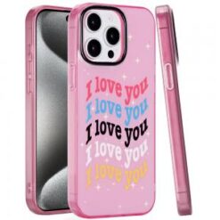 iP15 Pro Max Double Layer Design IMD TPU Case - I Love You