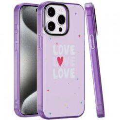 iP15 Pro Max Double Layer Design IMD TPU Case - Love