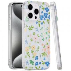 iP15 Pro Max Double Layer Design IMD TPU Case - Mulitcolor Floral