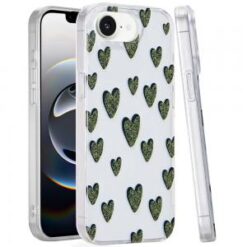 iPhone 16E (E edition) / SE4 (2025) Double Layer Design IMD TPU Case - Black Hearts
