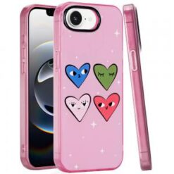 iPhone 16E (E edition) / SE4 (2025) Double Layer Design IMD TPU Case - Cute Hearts
