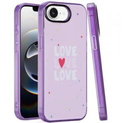 iPhone 16E (E edition) / SE4 (2025) Double Layer Design IMD TPU Case - Love