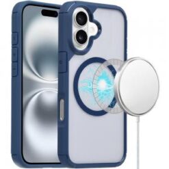 iPhone 16 6.1 inch Magnetic DEFENSE Transparent Hybrid - Blue