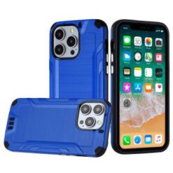 iPhone 15 Pro Strong Tough Metallic Design Hybrid - Dark Blue