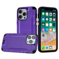iPhone 15 Pro Strong Tough Metallic Design Hybrid - Dark Purple