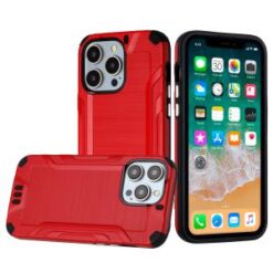 iPhone 15 Pro Strong Tough Metallic Design Hybrid - Red