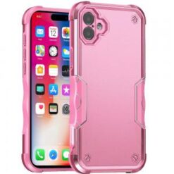 iPhone 16 6.1 inch Exquisite Tough Shockproof Hybrid Case Cover - Pink