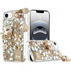 iPhone 16E / SE4 Full Diamond with Ornaments Case Cover- Ultimate Multi Ornament
