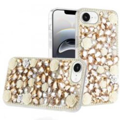 iPhone 16E / SE4 Rose Flower Full Diamond Bling Stones - Yellow