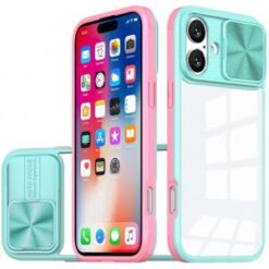 iPhone 16 6.1 inch Fusion Transparent Clear Hybrid Case Cover - Pink/Blue