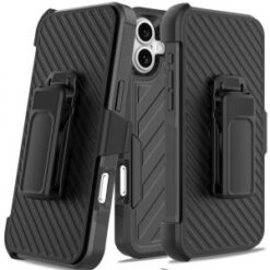 iPhone 16 6.1 inch Noble lined shockproof dual layer hybrid - Black/Black