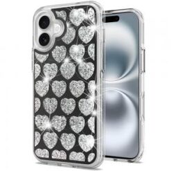 iPhone 16 Plus 6.7 inch Bling Hybrid Case Cover - H