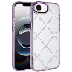 iPhone 16E (E edition) / SE4 (2025) Gem Glitter Diamond Transparent Hard Colorful TPU Hybrid Cas