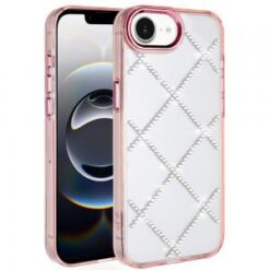 iPhone 16E (E edition) / SE4 (2025) Gem Glitter Diamond Transparent Hard Colorful TPU Hybrid Cas