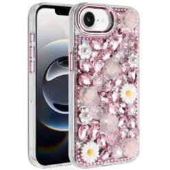iPhone 16E (E edition) / SE4 (2025) Spectacular Full Bling Stones Glitter HQ Hybrid Floral Serie