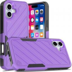 iPhone 16 6.1 inch Noble lined shockproof dual layer hybrid - Dark Purple/Black