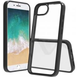 iPhone 16E / SE4 Clear Transparent Hybrid Case Cover - Clear PC + Black TPU