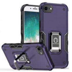 iPhone 16E / SE4 OPTIMUM Magnetic Ring Stand Hybrid Case Cover - Dark Purple