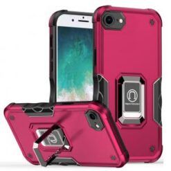 iPhone 16E / SE4 OPTIMUM Magnetic Ring Stand Hybrid Case Cover - Hot Pink