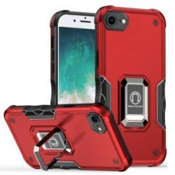 iPhone 16E / SE4 OPTIMUM Magnetic Ring Stand Hybrid Case Cover - Red