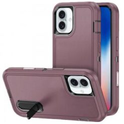 iPhone 16 6.1 inch PEAK 3in1 Toughest Hybrid with Stand Cover Case - Burgundy/Black
