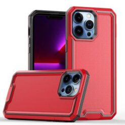 iPhone 15 Pro Rank Tough Strong Modern Fused Hybrid Case Cover - Red