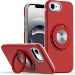 iPhone 16E / SE4 Metal CD Pattern Matte Finished Hybrid with Rotational Ring [Car Mount Friendly