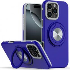iPhone 16 Pro 6.3 inch Metal CD Pattern Matte Finished Hybrid with Rotational Ring [Car Mount Fr