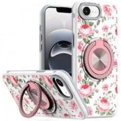 iPhone 16E (E edition) / SE4 (2025) Metal Diamond CD Pattern Design Matte Finished Hybrid with R