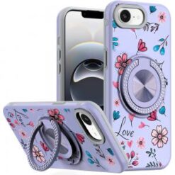 iPhone 16E (E edition) / SE4 (2025) Metal Diamond CD Pattern Design Matte Finished Hybrid with R