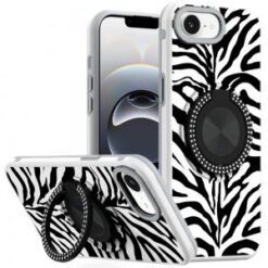 iPhone 16E (E edition) / SE4 (2025) Metal Diamond CD Pattern Design Matte Finished Hybrid with R