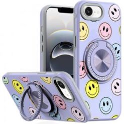 iPhone 16E (E edition) / SE4 (2025) Metal Diamond CD Pattern Design Matte Finished Hybrid with R