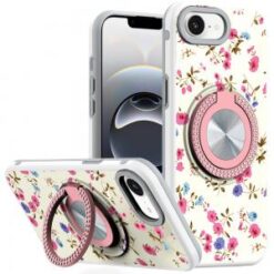 iPhone 16E (E edition) / SE4 (2025) Metal Diamond CD Pattern Design Matte Finished Hybrid with R
